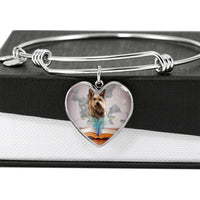 Berger Picard Print Luxury Heart Charm Bangle -Free Shipping - Deruj.com