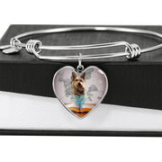 Berger Picard Print Luxury Heart Charm Bangle -Free Shipping - Deruj.com