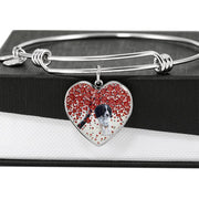 English Springer Spaniel Print Heart Pendant Luxury Bangle-Free Shipping - Deruj.com