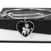Cute Unicorn Print Heart Pendant Luxury Bangle-Free Shipping - Deruj.com