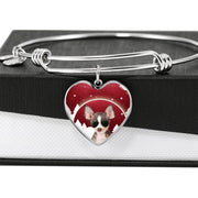 Chihuahua Print Heart Charm Bangle-Free Shipping - Deruj.com