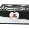 Amazing Cat Art Print Heart Pendant Bangle-Free Shipping - Deruj.com