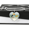 Mollies Fish Print Heart Pendant Luxury Bangle-Free Shipping - Deruj.com