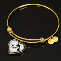 Bull Terrier Dog Art Print Heart Pendant Bangle-Free Shipping - Deruj.com
