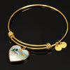 Mollies Fish Print Heart Pendant Luxury Bangle-Free Shipping - Deruj.com