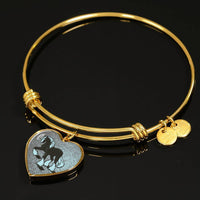 Clydesdale Horse Print Heart Pendant Luxury Bangle-Free Shipping - Deruj.com