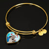 Petit Basset Griffon Vendeen Print Luxury Heart Charm Bangle-Free Shipping - Deruj.com