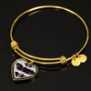American Flag Skull Print Heart Pendant Bangle-Free Shipping - Deruj.com