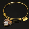 Cute Dalmatian Dog Print Luxury Heart Charm Bangle-Free Shipping - Deruj.com