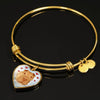 Shar Pei Print Luxury Heart Charm Bangle-Free Shipping - Deruj.com