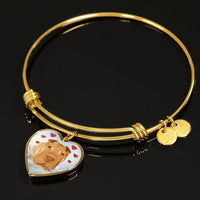 Shar Pei Print Luxury Heart Charm Bangle-Free Shipping - Deruj.com