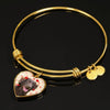 Flat Coated Retriever Print Luxury Heart Charm Bangle-Free Shipping - Deruj.com