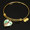 Belgian Malinois Print Luxury Heart Charm Bangle -Free Shipping - Deruj.com