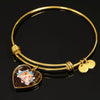 Syrian Hamster Print Heart Pendant Bangle-Free Shipping - Deruj.com