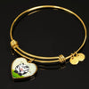 Cute Cow With Butterfly Print Heart Pendant Bangle-Free Shipping - Deruj.com