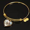 Savannah Cat Print Heart Pendant Bangle-Free Shipping - Deruj.com