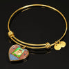Golden Hamster Art Print Heart Pendant Bangle-Free Shipping - Deruj.com
