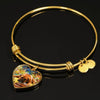 Bullmastiff Print Luxury Heart Charm Bangle-Free Shipping - Deruj.com