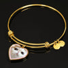 Cute Snoopy Cat Print Heart Pendant Bangle-Free Shipping - Deruj.com