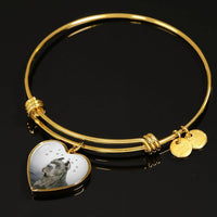 Cane Corso Print Luxury Heart Charm Bangle-Free Shipping - Deruj.com