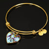 American Quarter Horse Print Heart Pendant Luxury Bangle-Free Shipping - Deruj.com