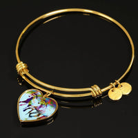 American Quarter Horse Print Heart Pendant Luxury Bangle-Free Shipping - Deruj.com