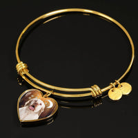 Clumber Spaniel Print Luxury Heart Charm Bangle-Free Shipping - Deruj.com