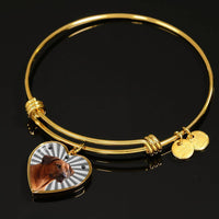 Rhodesian Ridgeback Print Luxury Heart Charm Bangle-Free Shipping - Deruj.com
