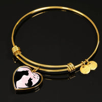 Cat Vector Art Print Heart Pendant Bangle-Free Shipping - Deruj.com