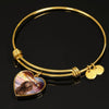 American Water Spaniel Print Luxury Heart Charm Bangle -Free Shipping - Deruj.com