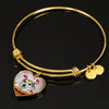 Norwegian Lundehund Print Luxury Heart Charm Bangle-Free Shipping - Deruj.com