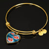 Siamese Fighting Fish Print Heart Pendant Luxury Bangle-Free Shipping - Deruj.com