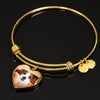 Cute Jack Russell Terrier Print Luxury Heart Charm Bangle-Free Shipping - Deruj.com