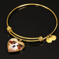 Cute Jack Russell Terrier Print Luxury Heart Charm Bangle-Free Shipping - Deruj.com