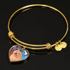 Norwich Terrier Print Luxury Heart Charm Bangle-Free Shipping - Deruj.com