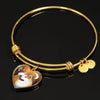 Akita Print Luxury Heart Charm Bangle -Free Shipping - Deruj.com