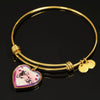 Golden Retriever Dog Print Heart Pendant Bangle-Free Shipping - Deruj.com
