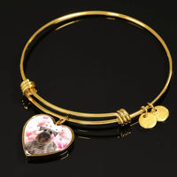 Cesky Terrier Print Luxury Heart Charm Bangle-Free Shipping - Deruj.com