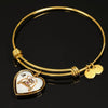 Lovely Bengal Cat Print Heart Pendant Bangle-Free Shipping - Deruj.com