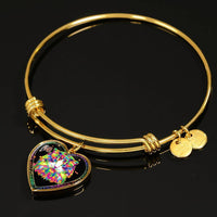 Colorful Cat Print Heart Pendant Bangle-Free Shipping - Deruj.com