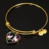 Devon Rex Cat Print Heart Pendant Bangle-Free Shipping - Deruj.com