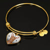 Cute Pharaoh Hound Print Luxury Heart Charm Bangle-Free Shipping - Deruj.com