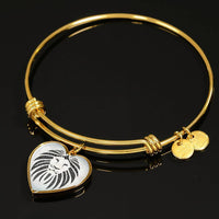 Lion Black&White Art Print Heart Pendant Bangle-Free Shipping - Deruj.com