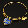 Zebrafish Fish Print Luxury Heart Charm Bangle-Free Shipping - Deruj.com