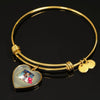 Cute Jack Russell Terrier On Window Print Heart Pendant Luxury Bangle-Free Shipping - Deruj.com