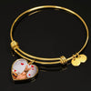 Pharaoh Hound Print Luxury Heart Charm Bangle-Free Shipping - Deruj.com