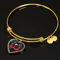 Gun And Skull Print Heart Pendant Bangle-Free Shipping - Deruj.com
