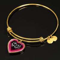 Pekingese Dog Print Heart Pendant Bangle-Free Shipping - Deruj.com