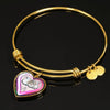 Cute Painted Cat Print Heart Pendant Bangle-Free Shipping - Deruj.com