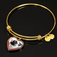 Cute Pug Dog Print Heart Pendant Bangle-Free Shipping - Deruj.com